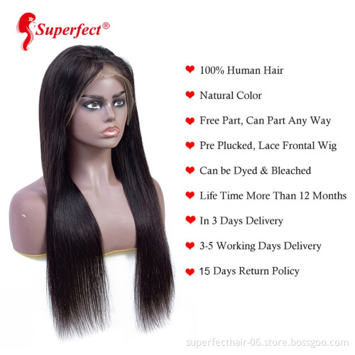 Cheap 130% Density 13*6 Lace Front Human Hair wigs  Brazilian Remy Hair Mink Straight Wave Lace Wig